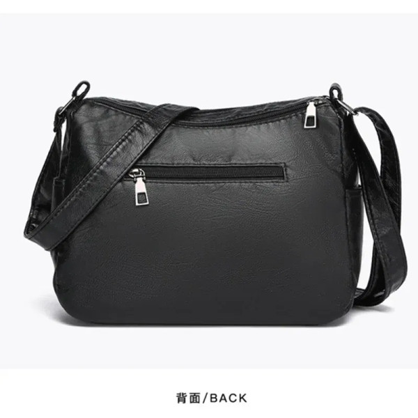 Soft PU Leather Waterproof Shoulder Bag Women Retro Casual Crossbody Bag Multiple Pockets Large Cap F640-3256807177222782