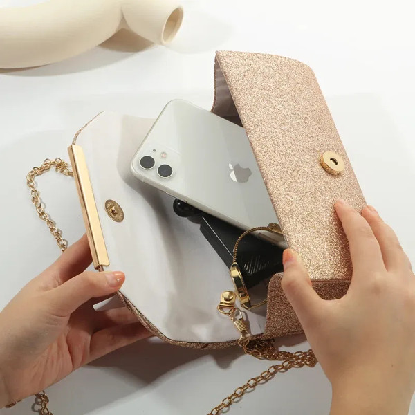 Color: Champagne - Fashion Elegant Clutch Bag New 2023 Hot Selling Chain Dinner Bag Bride Bridesmai F640-12000035083878624