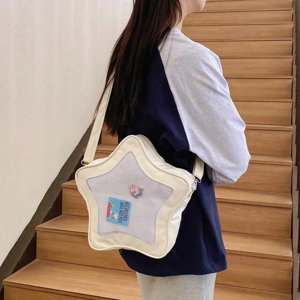 Color: Pink - Japanese Style Minimalist Cute Aesthetic Shoulder Bag for Students Kawaii Crossbody P F640-12000049608048299