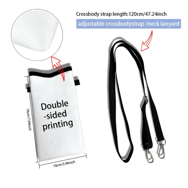Color: black, Size: Extra Large - Alphonse Mucha Crossbody BagPrint Phone Wallet with Adjustable Sh F640-12000049148597730
