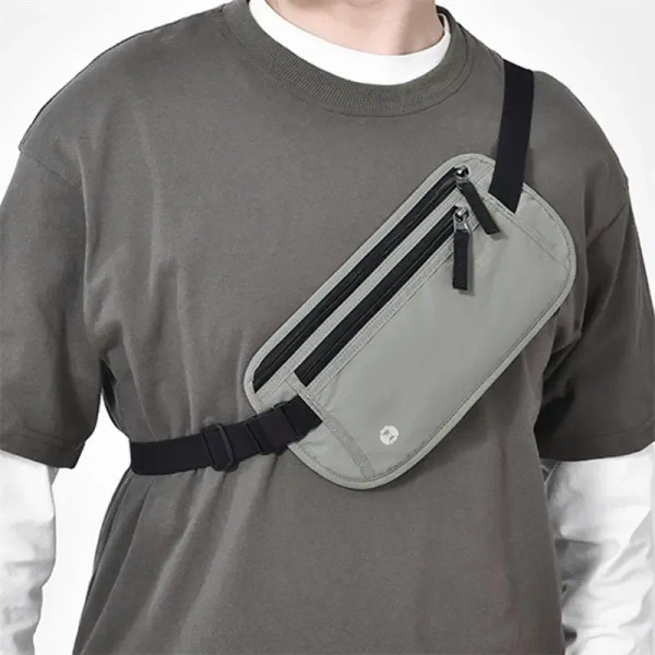 Color: Yellow - Travel Waist Bag Money Belt Slim Passport Holder RFID Blocking Travel Invisible Pou F640-12000044818967166