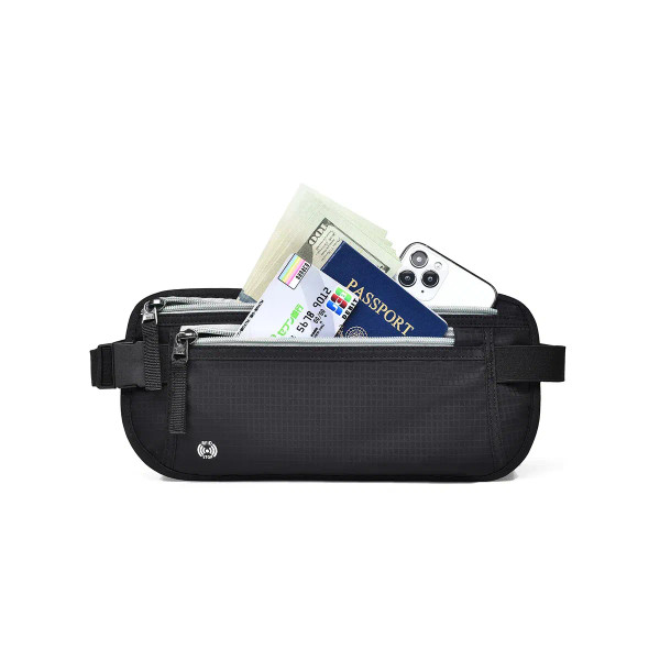 Color: Yellow - Travel Waist Bag Money Belt Slim Passport Holder RFID Blocking Travel Invisible Pou F640-12000044818967166
