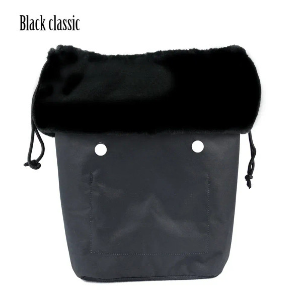 Color: green - 2025 Winter O Bag Large Capacity Classic Mini Plush Fur Furry Organizer Top Drawstri F640-12000039445396127