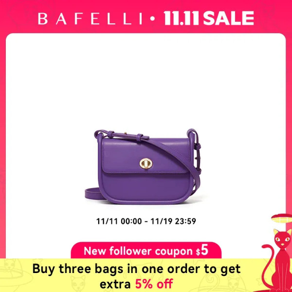 Color: Blue - BAFELLI 2024 WOMEN'S NEW TREND LEATHER SADDLE BAGS FASHION STYLE ORIGINAL DESIGNER LU F640-12000030459353889
