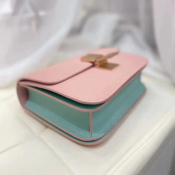 Color: SKY BLUE, Size: M - Factory Genuine Leather Ladies Tofu Bag Luxury Design Handbag Purse Smal F640-12000033444466284