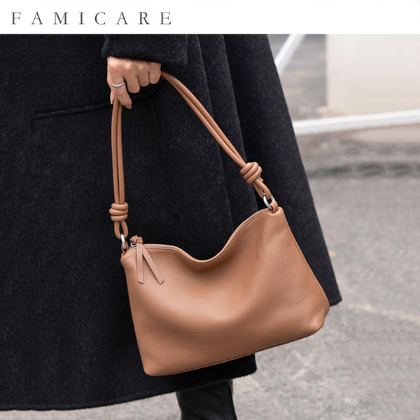 Summer New Women's Solid Color Armpit Tote Handbag Lady Simple Commuting Large Capacity Single Shou F640-3256809327375746