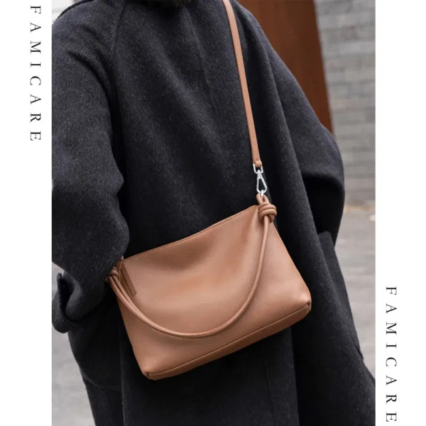 Summer New Women's Solid Color Armpit Tote Handbag Lady Simple Commuting Large Capacity Single Shou F640-3256809327375746