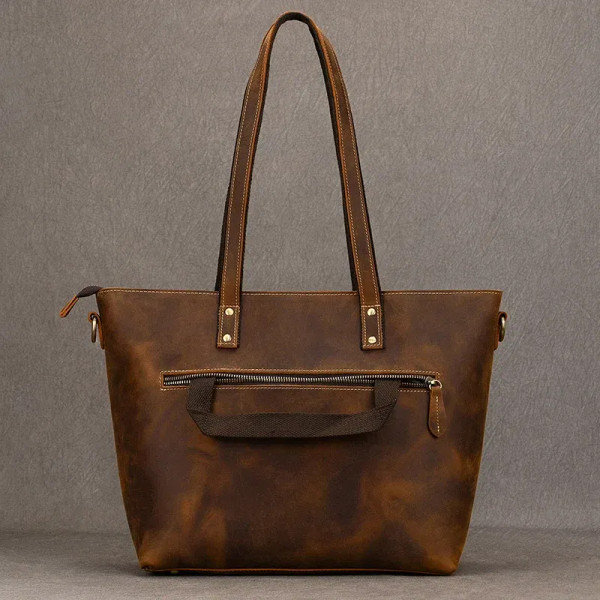 Luufan Genuine Leather Womens Tote Big Capacity Daily Business Handbag 14 inch PC Bag Female Large  F640-3256806803181504
