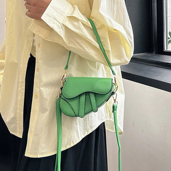Color: Hot Pink - Women Fashion Mini Handbags Hasp Zipper Messenger Bags Saddle Bag Solid Color Cas F640-12000040108341770