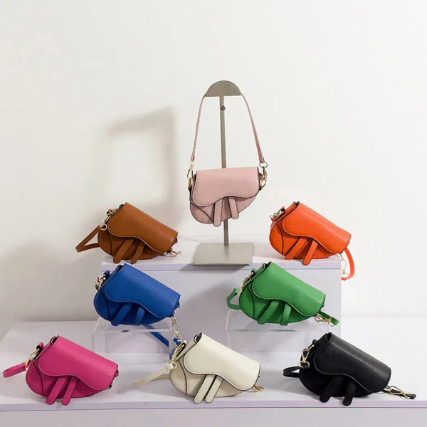 Color: Hot Pink - Women Fashion Mini Handbags Hasp Zipper Messenger Bags Saddle Bag Solid Color Cas F640-12000040108341770