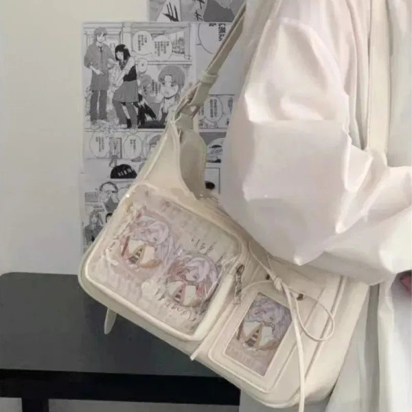 Color: Red - Women's Transparent Ida Bags Japan Shoulder Bags Women Students Crossbody Bags Women's F640-12000049327123963