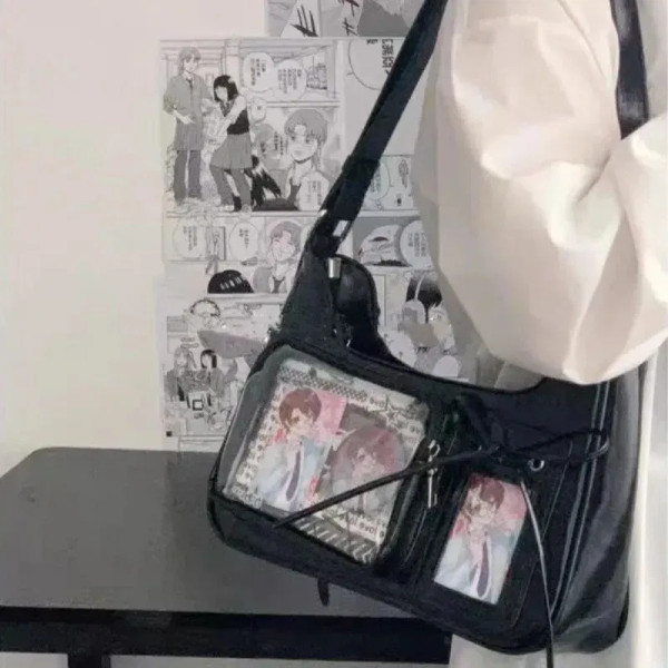 Color: Red - Women's Transparent Ida Bags Japan Shoulder Bags Women Students Crossbody Bags Women's F640-12000049327123963
