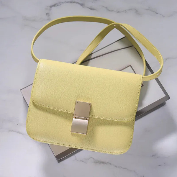 Color: Gold, Size: L - Factory Genuine Leather Ladies Tofu Bag Luxury Design Handbag Purse Small Sh F640-12000033444466297