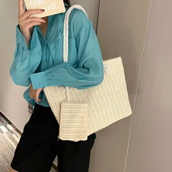 Designer Women Handbags Fashion Large Capacity Straw Tote Bag Summer Beach Bag Casual Bali Big Purse F640-3256806638630760
