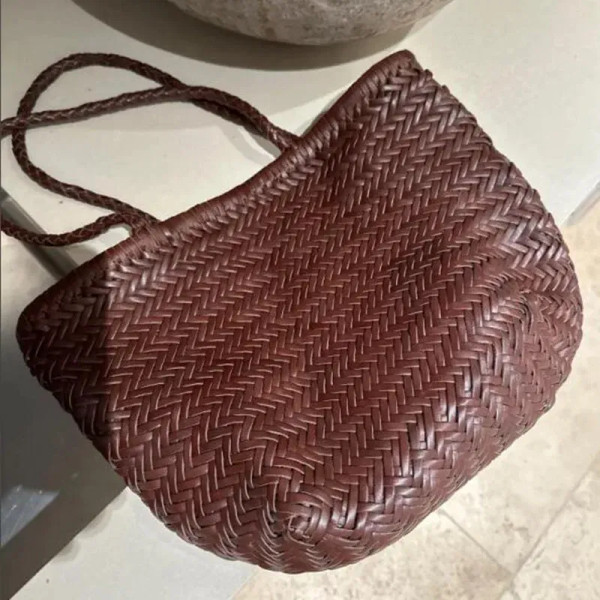 Color: SKY BLUE, Size: Extra Large - 100% Natural Cowhide Weave Handbags Hand Designer  Genuine Lea F640-12000042560589311