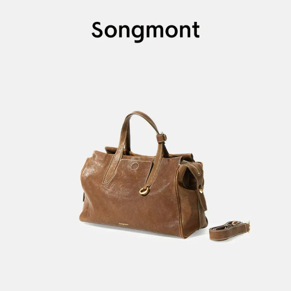 Color: PURPLE - Songmont Tracing Collection Briefcase, Full-Grain Leather Travel Laptop Bag for Wor F640-12000051322952264