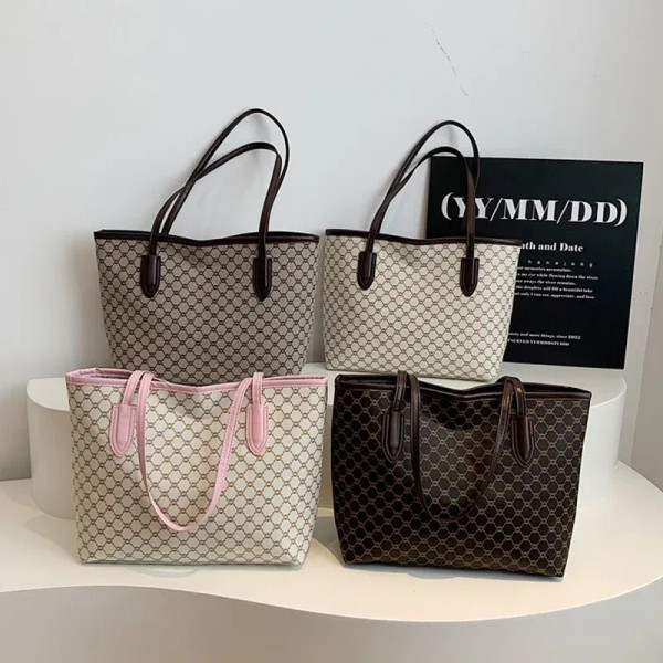 Color: Beige - Fashion Women's Tote Bag Large Capacity Textile Printed Shoulder Bag,Lightweight&Dur F640-12000048168547107
