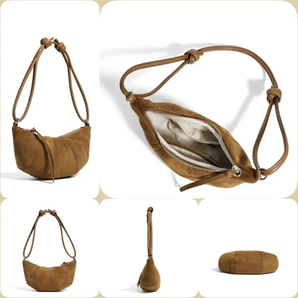 New 2024 Frosted Cowhide Autumn and Winter Dumpling Bag, Fashionable And Exquisite Single Shoulder  F640-3256807593449510