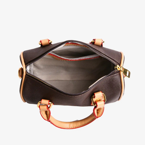 Color: black - Vintage Brown PU Leather Boston Bag Women's Lightweight Small Crossbody Bag Luxury D F640-12000051016176088