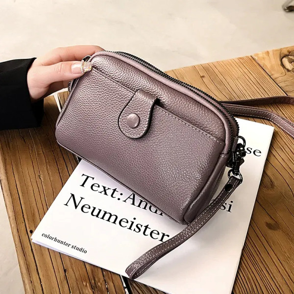 Color: Blue - Women Genuine Leather Shoulder Bag New Casual Female  Small Crossbody Bags For Women  F640-12000035580156559