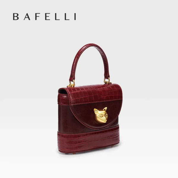 Bafelli handbag 2024 women's new leather purse evening designer bucket cat luxury brand fashion bus F640-3256807767315758