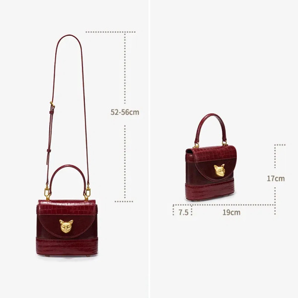 Bafelli handbag 2024 women's new leather purse evening designer bucket cat luxury brand fashion bus F640-3256807767315758