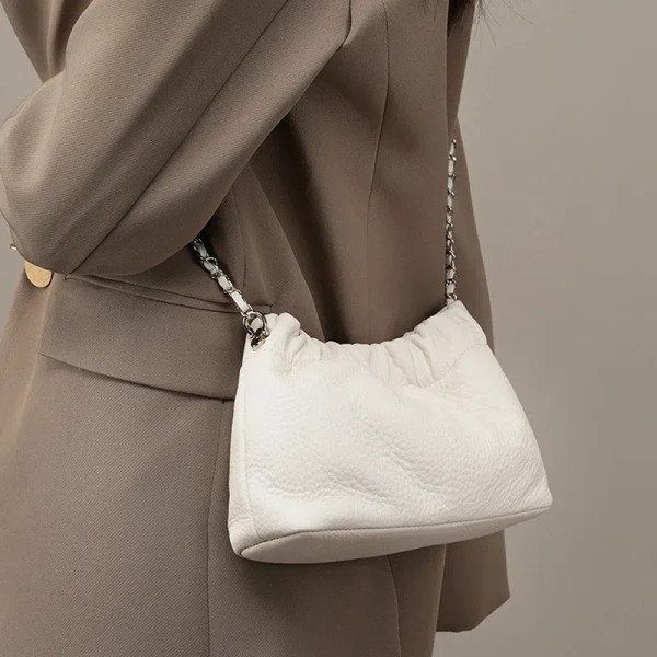 Genuine leather cloud bag Shoulder Bag Handbag Women's Crossbody Bags Cowhide Underarm Small chain  F640-3256805717936667