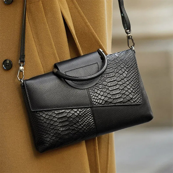 Color: black - PU Synthetic Leather Women's Shoulder Crossbody Bag Fashion Casual Dinner Wedding Al F640-12000040965360202
