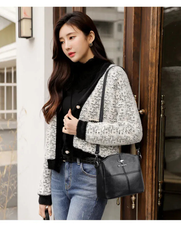 Color: black, Ships From: CHINA - Women Embroidery Tote Bag High Quality Leather Ladies Handbags 20 F640-12000036788079503