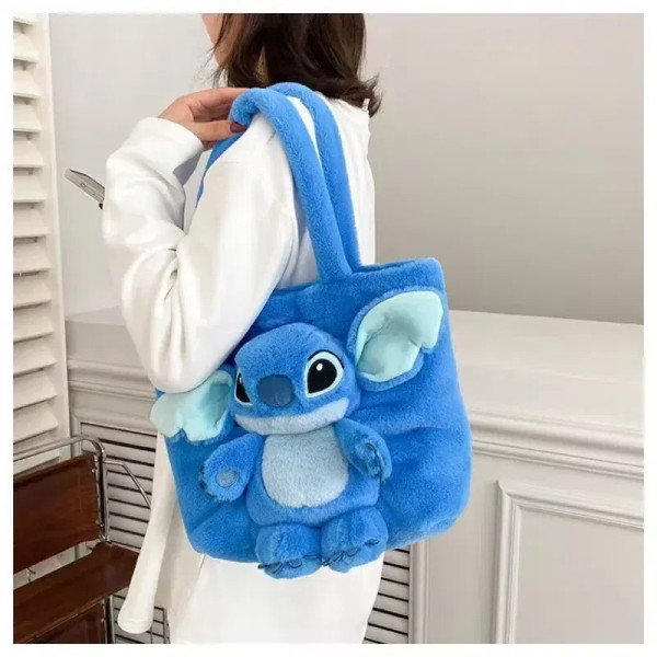 Color: Blue, Size: Extra Large - Disney 2024 New Cartoon Plush Doll Shoulder Bag Sweet and Cute Sti F640-12000041871586225