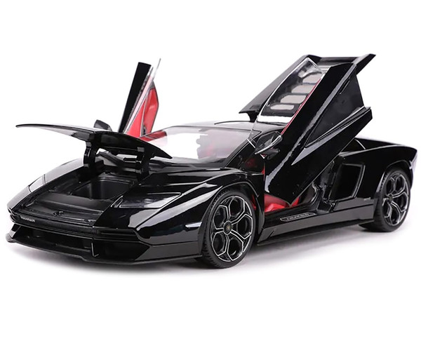 Lamborghini Countach LPI 800-4 Black with Red Interior "Special Edition" 1/18 Diecast Model Car by  F977-31459BK