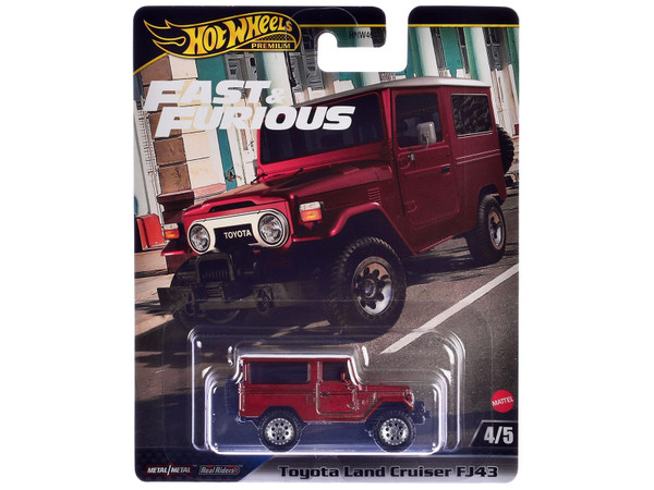 Toyota Land Cruiser FJ43 Red with White Top "The Fate of the Furious" (2017) Movie "Fast & Furious" F977-HRT96