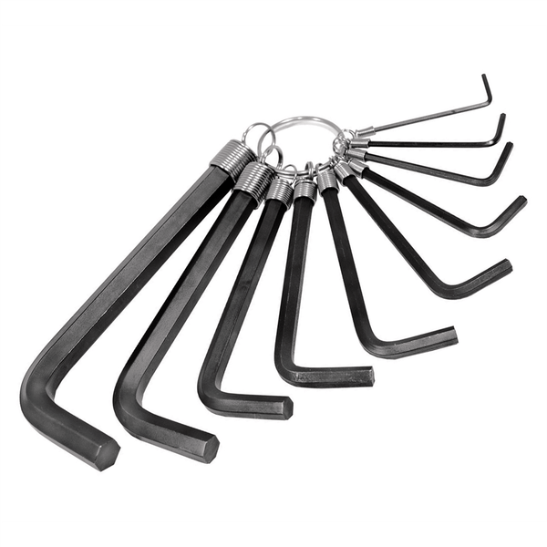 K Tool International HEX KEY SET 10 PC. SAE 1/16IN.-3/8IN. ON A RING T398-KTI71420