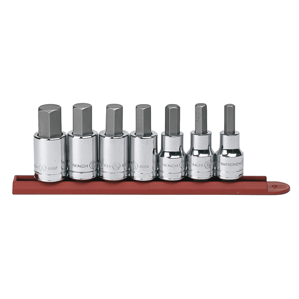 GearWrench 7 Piece 1/2 Inch Drive Hex Bit SAE Socket Set T398-KDT80721