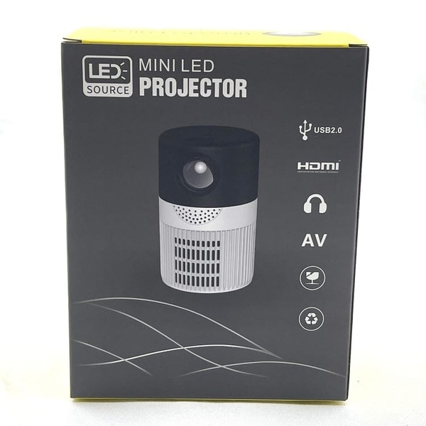 T400 100 inch Screen 3000 Lumens LED Mini Projector, Plug Type:US Plug(Black White) A146-EDA002626801B