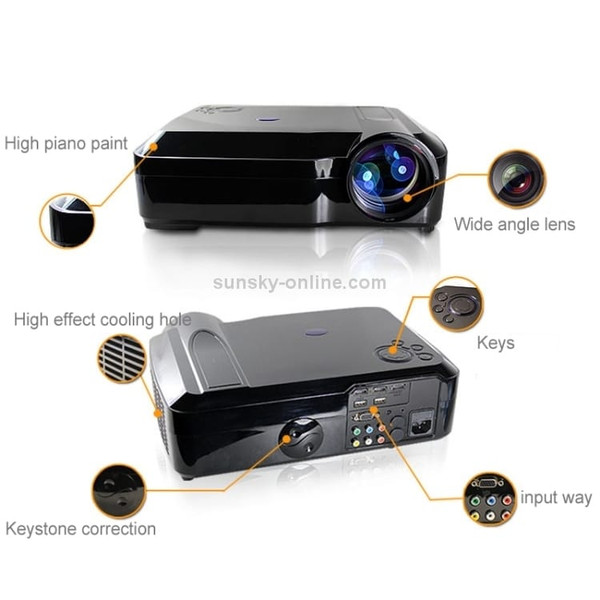 Wejoy L3 300ANSI Lumens 5.8 inch LCD Technology HD 1280*768 pixel Projector with Remote Control,  V A146-DMP2455B