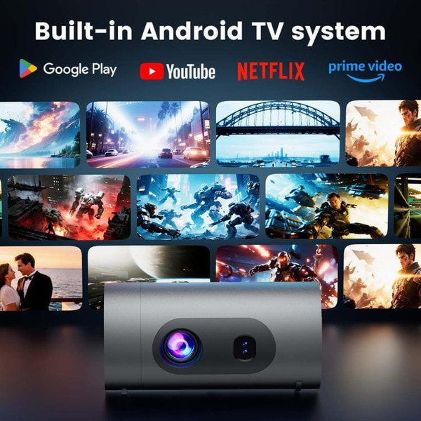 Q8 1080P 180ANSI LCD Display Smart Projector 1GB+8GB Electric Focus(US Plug) A146-EDA008588101A