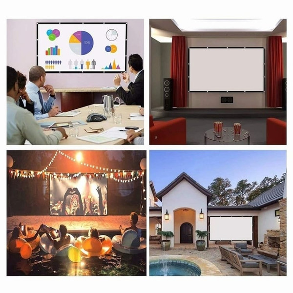 Simple Folding Thin Polyester Projector Film Curtain, Size:60 inch (16:9) Projection Area: 132x75cm A146-EDA00943901