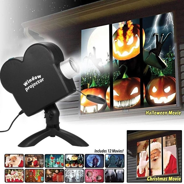 Christmas Halloween Laser Projector Mini Window Home Theater Projector, Plug Type:US Plug A146-TBD0422724903