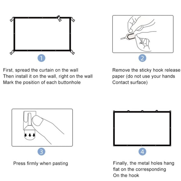 Folding Milk Silk Polyester Projector Film Curtain, Size:60 inch (16:9) Projection Area: 133 x 75cm A146-EDA001026001