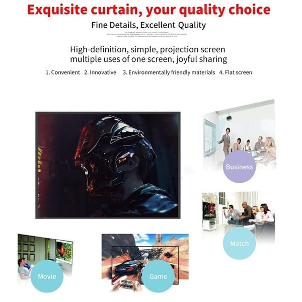Simple Folding Thin Polyester Projector Film Curtain, Size:120 inch (16:9) Projection Area: 265 x 1 A146-EDA00943909