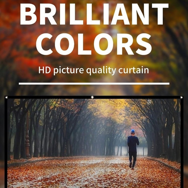 Simple Folding Thin Polyester Projector Film Curtain, Size:100 inch (16:9) Projection Area: 221x125 A146-EDA00943907