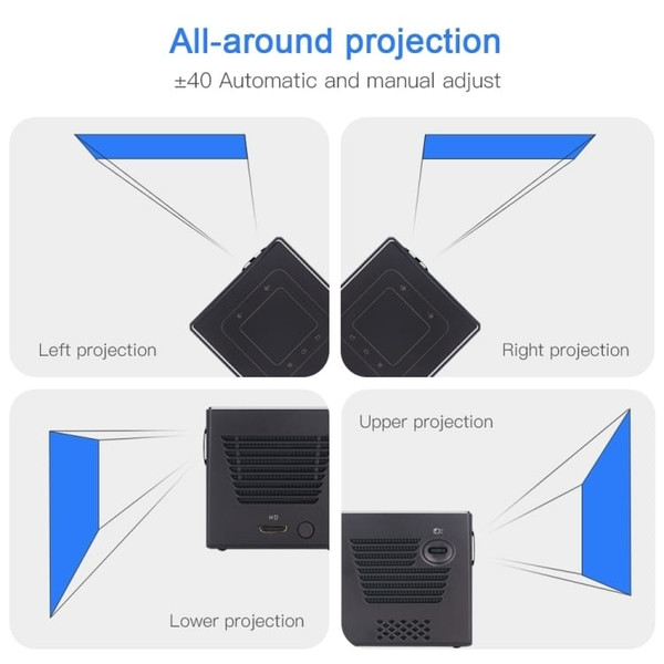 C80 DLP portable HD Projector 120-inch Giant Screen Projector Blu-ray 4K, Android 7.1.2, 2GB + 16GB A146-SYA00010302