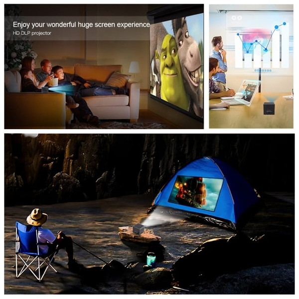 C80 DLP portable HD Projector 120-inch Giant Screen Projector Blu-ray 4K, Android 7.1.2, 2GB + 16GB A146-SYA00010302