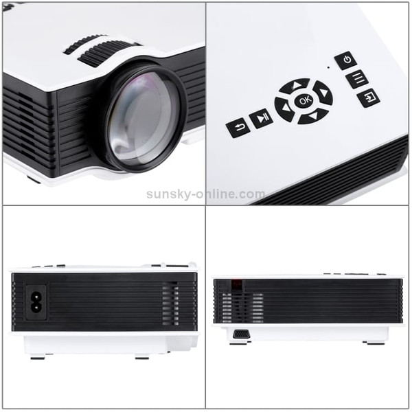 UC68 1200 Lumens HD 800 x 480 Digital LED Projector with Remote Control, Support USB / SD / VGA / H A146-DMP0028W
