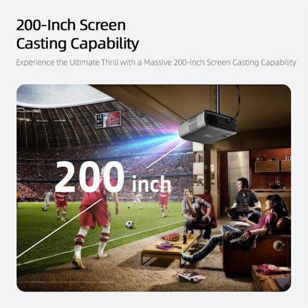 AUN AKEY9S 1080P 1000ANSI Autofocus WIFI Display Smart Projector, US Plug(Black) A146-EDA007916301A