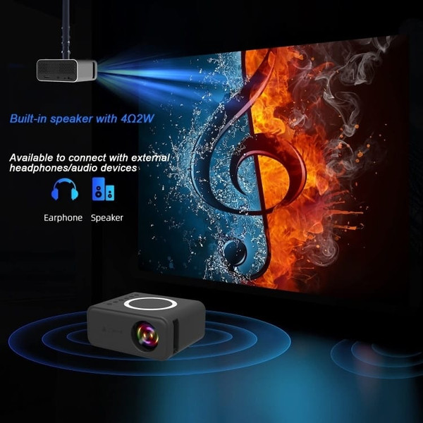T300S 320x240 24ANSI Lumens Mini LCD Projector Supports Wired & Wireless Same Screen, Specification A146-EDA004866201A