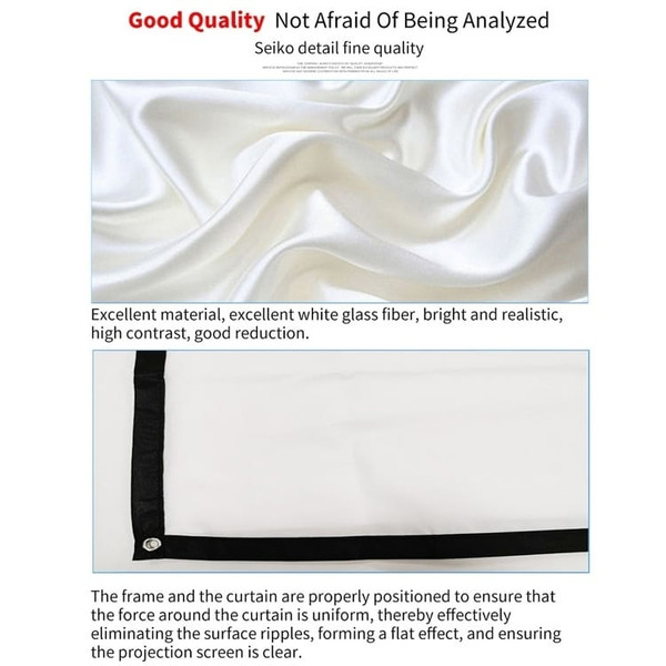 Simple Folding Thin Polyester Projector Film Curtain, Size:60 inch (4:3) Projection Area: 120x90cm A146-EDA00943902