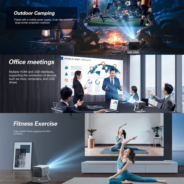 TOUMEI X6 4K HD Home Theater Office Teaching Microphone Karaoke Projector GTV Google Systems(US Plu A146-TBD0605239501A