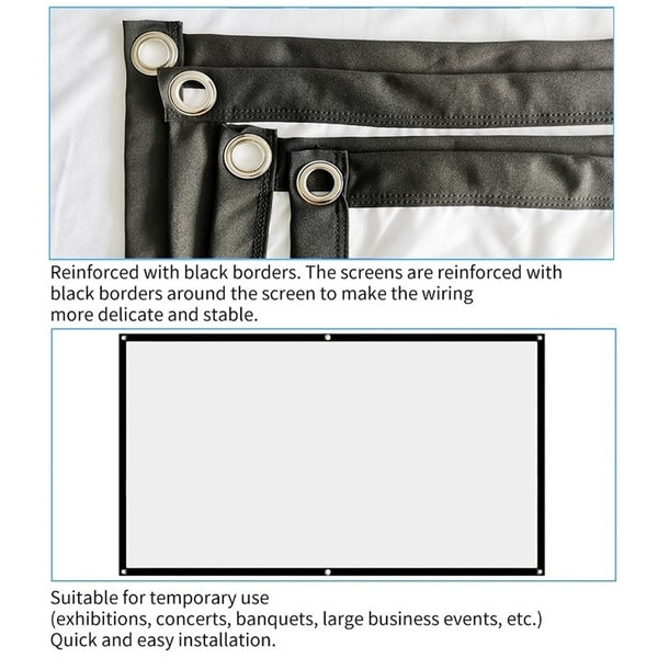 Simple Folding Thin Polyester Projector Film Curtain, Size:120 inch (4:3) Projection Area: 240x180c A146-EDA00943910